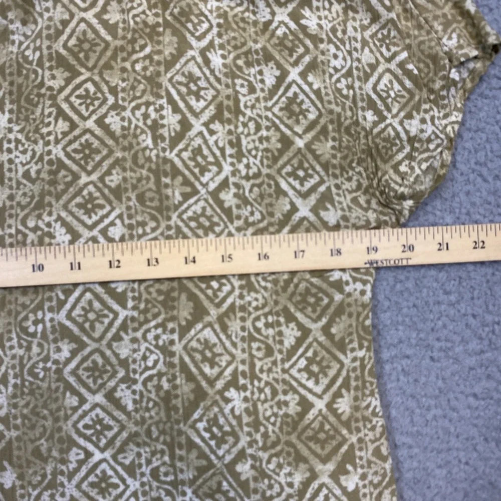 Carole Little Shirt Womens Petites Medium Geometric Print Blouse Top Boho‎